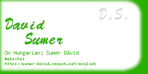 david sumer business card